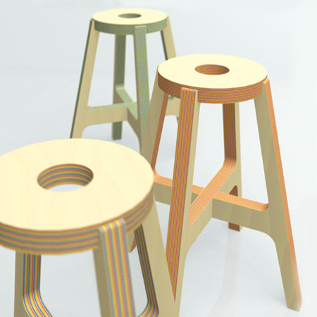 Stools on Recycled Paper And Wood Stool   Envirogadget