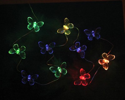Garden Fairy Lights on The Colourful Butterfly Light Set Brightens Up Any Nighttime Garden