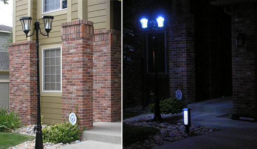 solar powered lights outdoor. The lamp lights are powered