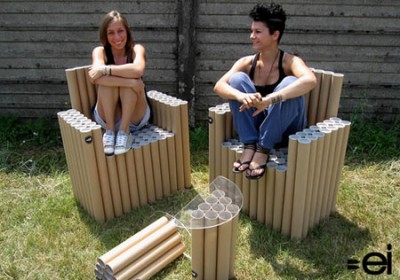 FanTubes - Cardboard Tube Chairs and Table