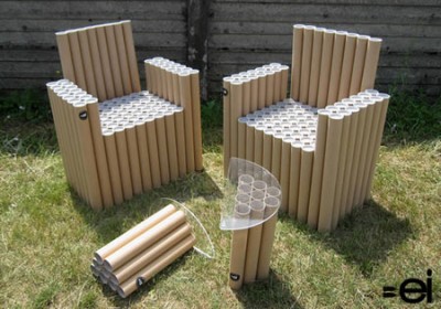 FanTubes - Cardboard Tube Chairs and Table