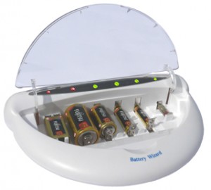 Battery Wizard recharges Rechargeable and Non-Rechargeable Batteries