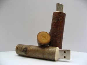 USB Flash Memory made from Wooden Sticks