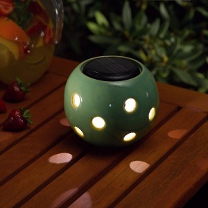 Green Glazed Ceramic Solar Sphere Lantern
