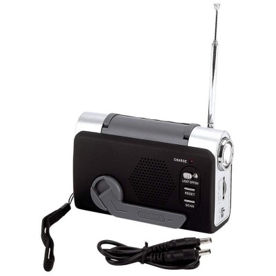 Wind-Up FM/Weather Radio With A LED Flashlight By Mitaki-Japan