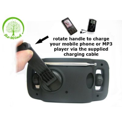 Wind Up & Solar Powered Portable Radio and Torch Combination By Re-Wind