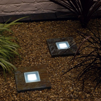 Solar Powered Slate Step Lights