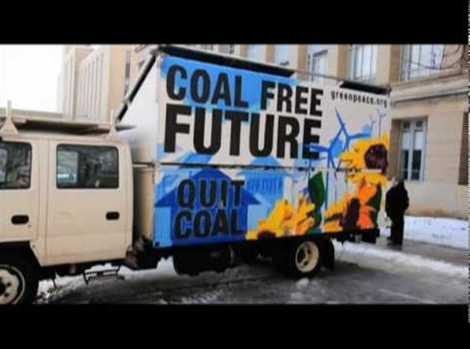 GreenPeace Rolling Sunlight unit to provide power to Sandy Victims 